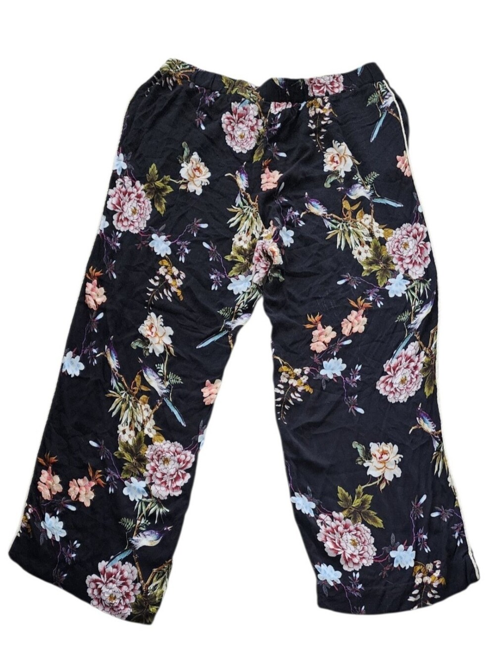 Johnny Was Black Floral Wide-Leg Pull-On Pants - Picture 3 of 11